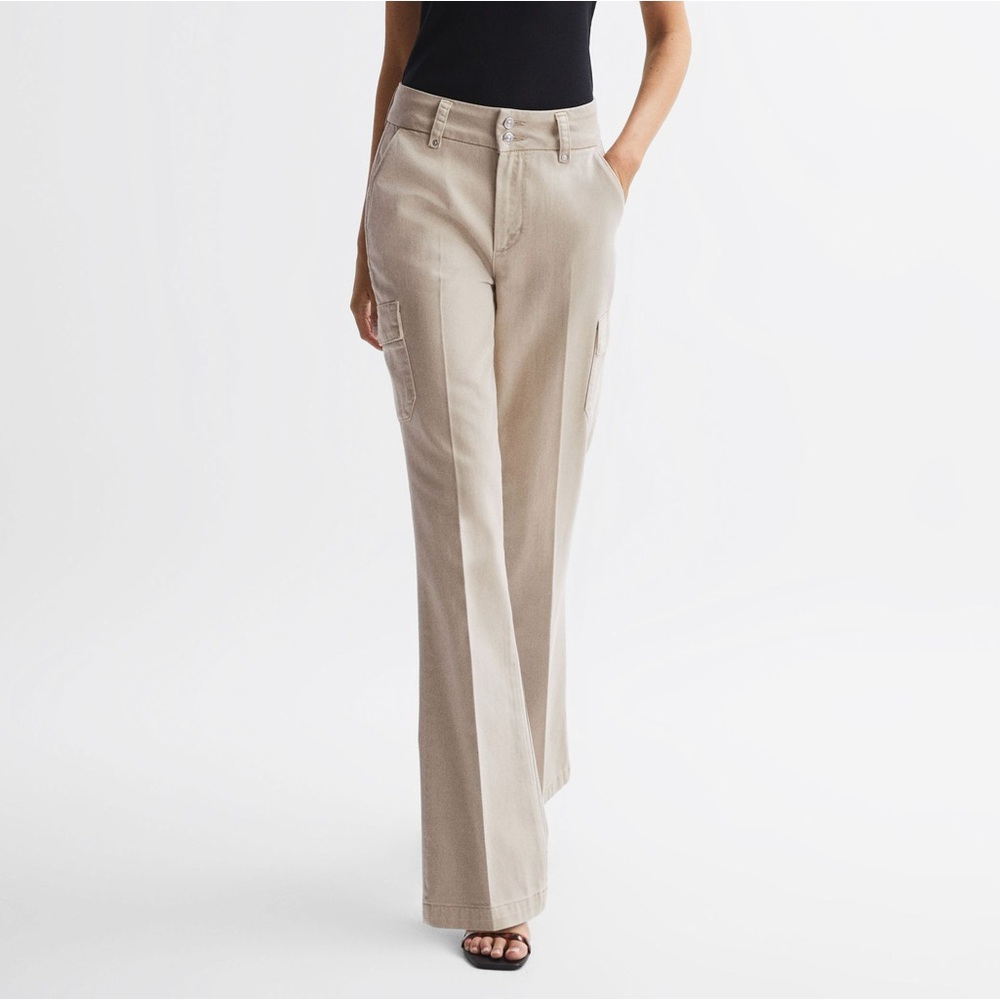 PAIGE FLARED CARGO TROUSERS IN VINTAGE WARM SAND